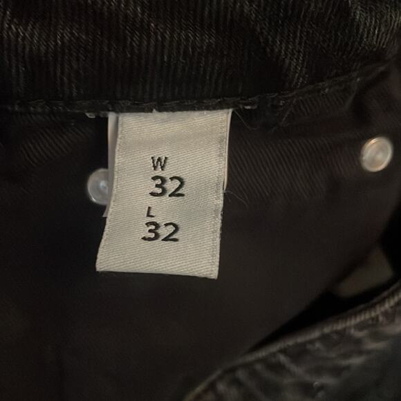 Amendi Jeans Black Logo High Waist Denim Size 32x32 New Retails $285 - Picture 7 of 11